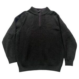 LL Bean Men's Waterfowl Sweater Size XL Green Merino Lambs Wool Water Repellent.